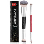 Buy now Makeup Brushes Dual-ended Foundation Brush - START MAKERS 2-in-1 Concealer Brush Face Eyebrow Eyeshadow Brush for Liquid, Powder, Buffing, Blending, Contouring Foundation Make Up Brushes(2Pcs) at indiglob india