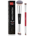 Buy now Makeup Brushes Dual-ended Foundation Brush - START MAKERS 2-in-1 Concealer Brush Face Eyebrow Eyeshadow Brush for Liquid, Powder, Buffing, Blending, Contouring Foundation Make Up Brushes(2Pcs) 2Pcs Black&Red at indiglob india