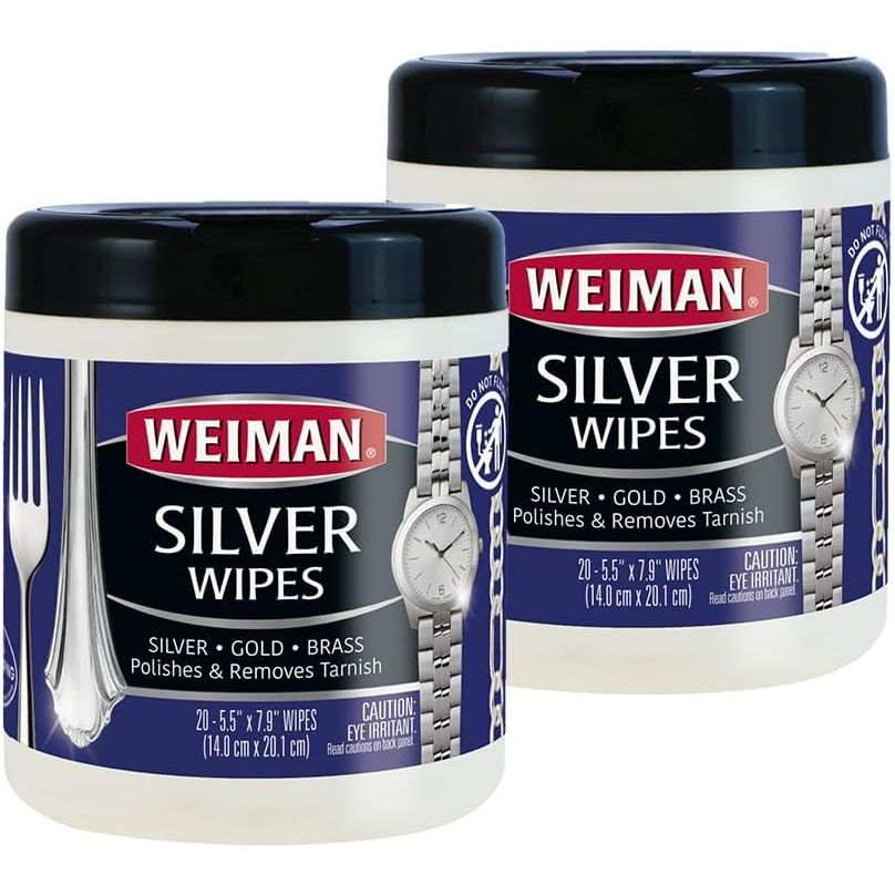 Buy now Weiman Jewelry Polish Cleaner, Tarnish Remover Wipes - 20 Count - Use on Silver Jewelry Antique Silver Gold Brass Copper and Aluminum 40 Count at indiglob india