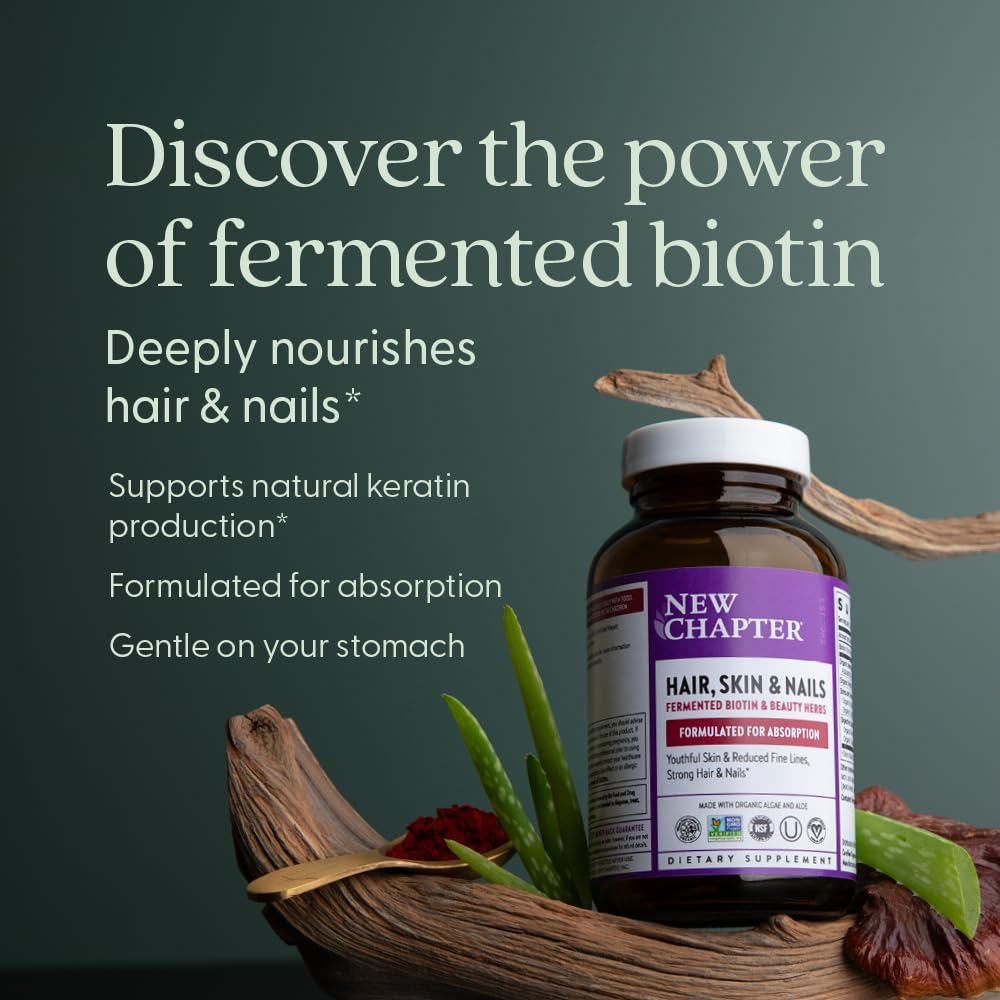 New Chapter Vegan Fermented Biotin Supplement, 60 Count