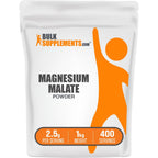 BulkSupplements.com Magnesium Malate Powder - Magnesium Supplements, High Bioavailabilty - Unflavored & Gluten Free, 2.5g per Serving, 1kg (2.2 lbs) (Pack of 1)