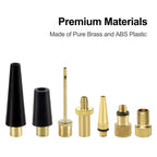 Bicycle Presta Schrader Valve Adaptor, 16PCS YASI Brass Bike Pump Adapters, Ball Pump Needle, Balloon Inflatable Toys Nozzle Inflator Adapter, Air Pump Accessories for Standard Pump or Air Compressor1