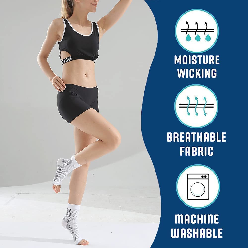 Buy now Soothe Socks for Neuropathy Pain, Sports Ankle Compression Foot Cover, Soothesocks Neuropathy, Foot, Brace Support White-1 Pair Large/XLarge at indiglob india