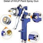 Buy now HVLP Spray Gun with Replaceable 1.4mm 1.7mm 2.0mm Nozzles Needle Cap Automotive Air Paint Sprayer Gun Kit with 600cc Capacity Cup for Car Primer,Furniture Surface Spraying,Wall Painting,Base Coatings at indiglob india