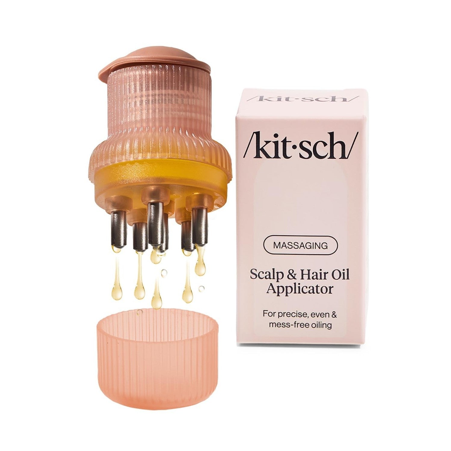 Buy now Kitsch Scalp & Hair Oil Applicator â€“ Stainless Steel Bristles Scalp Oil Applicator for Even Distribution, Mess-Free Oiling & Head Massager Scalp â€“ Precision Hair Care Tool for Roots & All Hair Types at indiglob india