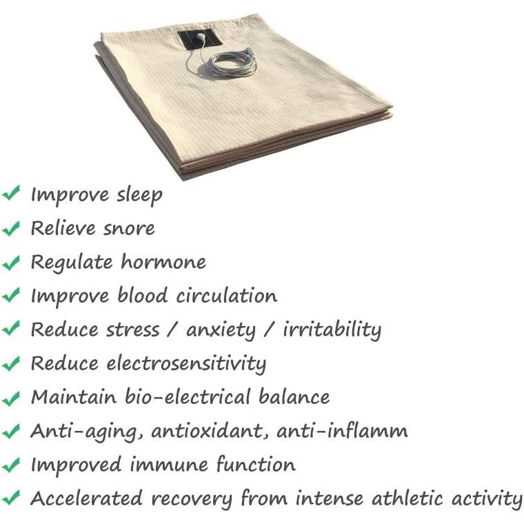 Buy now Grounding Sheet with 15ft Cord, Premium Cotton & Pure Silver Fiber Blend for Enhanced Sleep, Eco-Friendly Fabric (Crib Size, 52x27 Inches) – Promotes Wellness & Relaxation at indiglob india