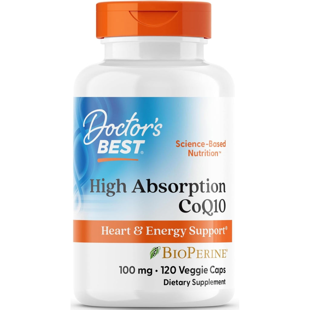 Doctor's Best High Absorption CoQ10 with BioPerine Supplement - Coenzyme Q10 Caps for Heart Health & Antioxidant Support, Naturally Fermented CoQ10 - 360 Veg Capsules