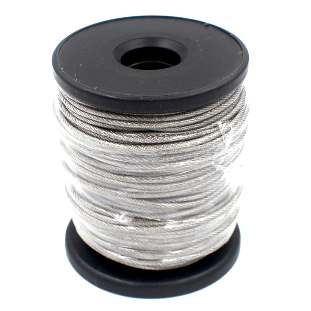 Buy now DGOL Coated 100 ft Picture Wire 304 Stainless Steel Rope 1/16 inch (1.5 mm) Photo Hanging Cable,7x7 Standard Core,100 feet,with 10pcs Sleeves Coated 5 64 inch (2 mm) at indiglob india