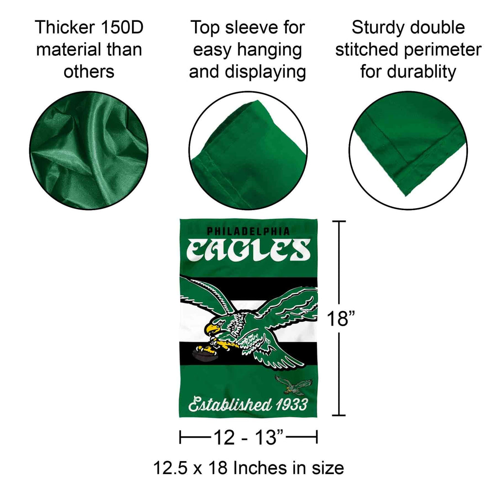 WinCraft Philadelphia Eagles Retro Vintage Throwback Double Sided Garden Flag