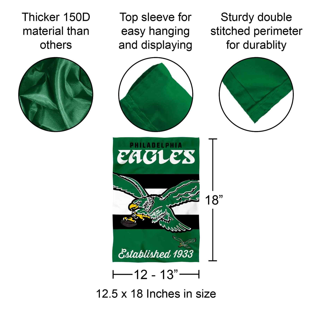 WinCraft Philadelphia Eagles Retro Vintage Throwback Double Sided Garden Flag