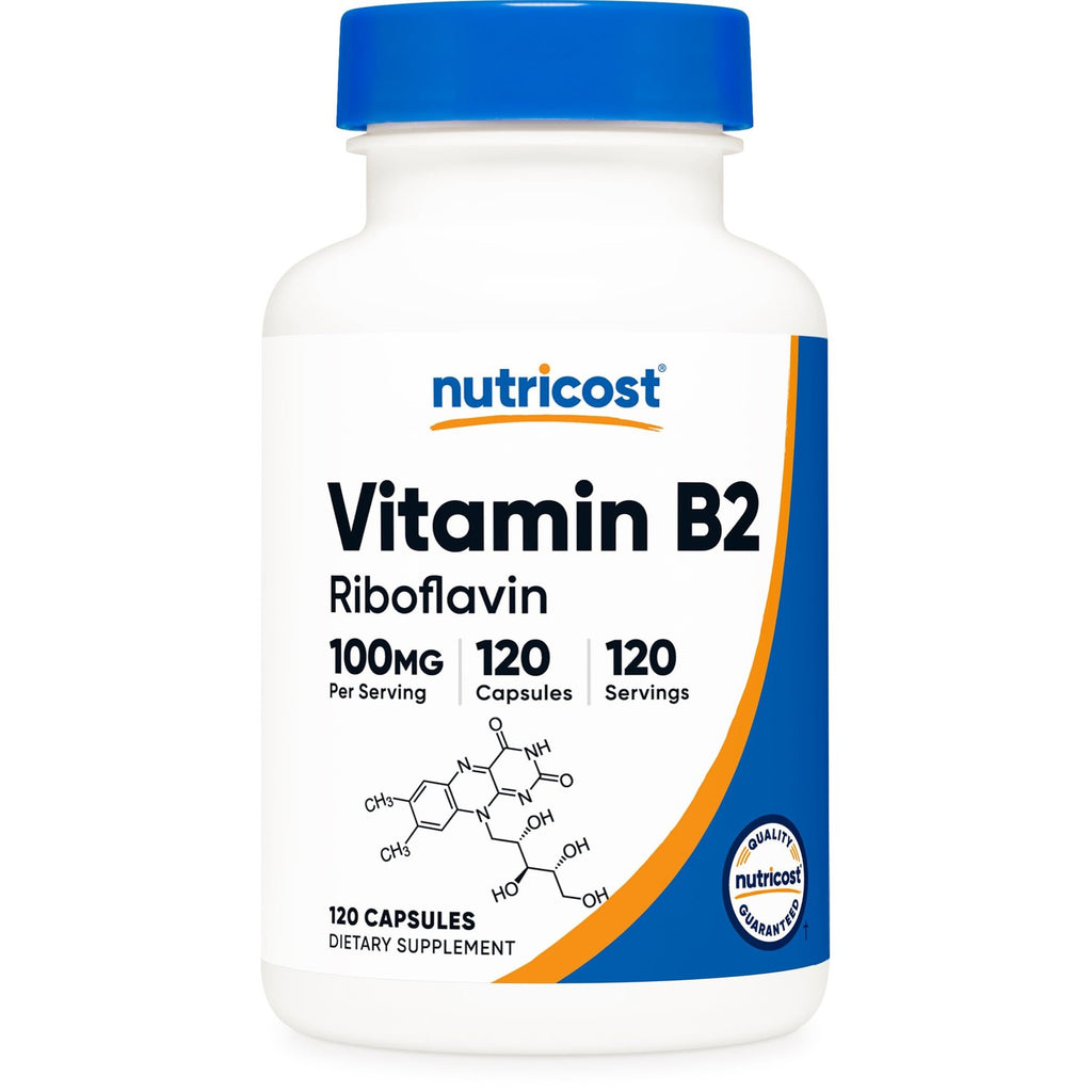 Nutricost Vitamin B2 (Riboflavin) 100mg, 120 Capsules, Gluten Free | GMO-Free