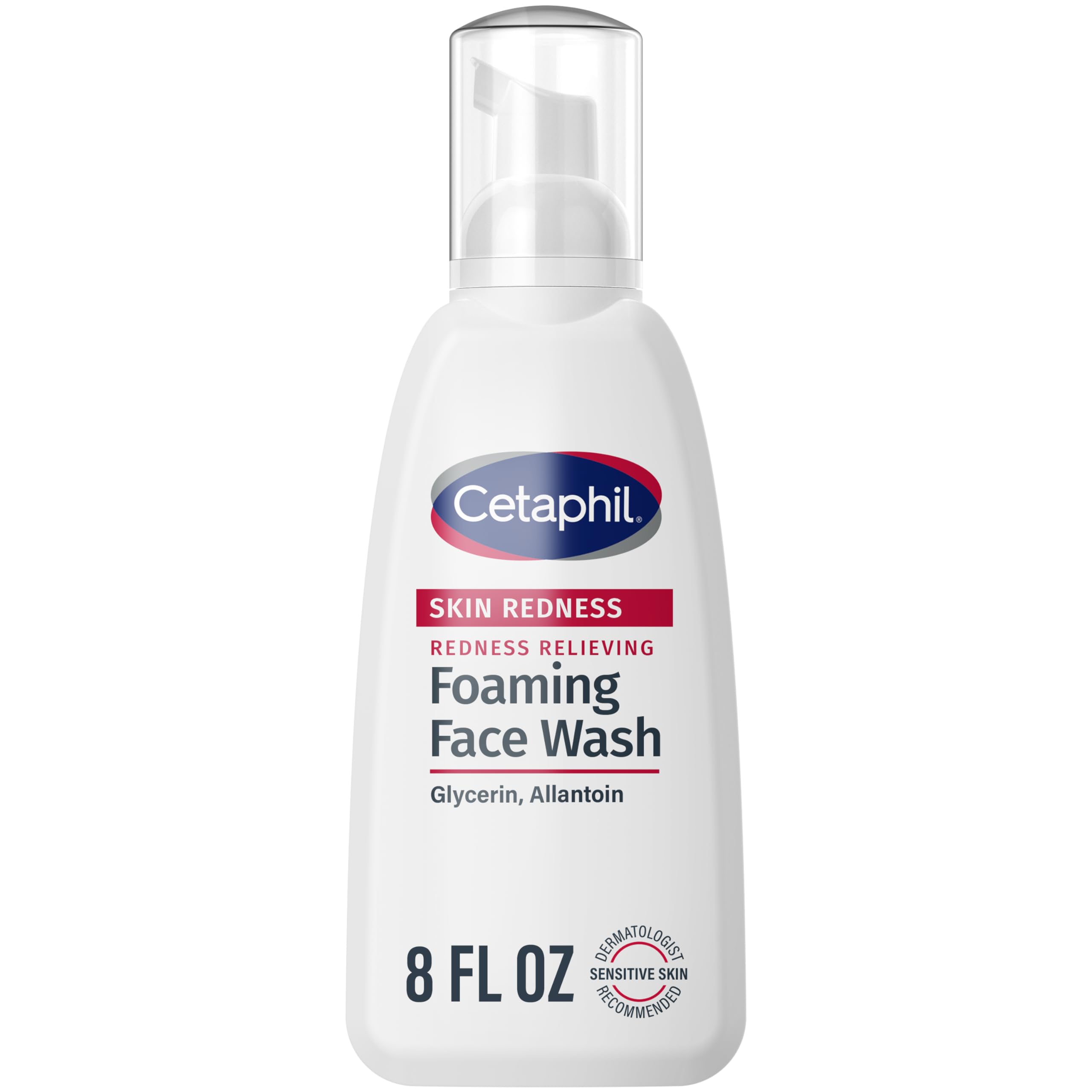Cetaphil Redness Relieving Foaming Face Wash For Sensitive Skin, 8 Fl Oz, Gently Cleanses & Calms Sensitive Skin Without Over Drying, (Packaging May Vary) (Pack of 12)
