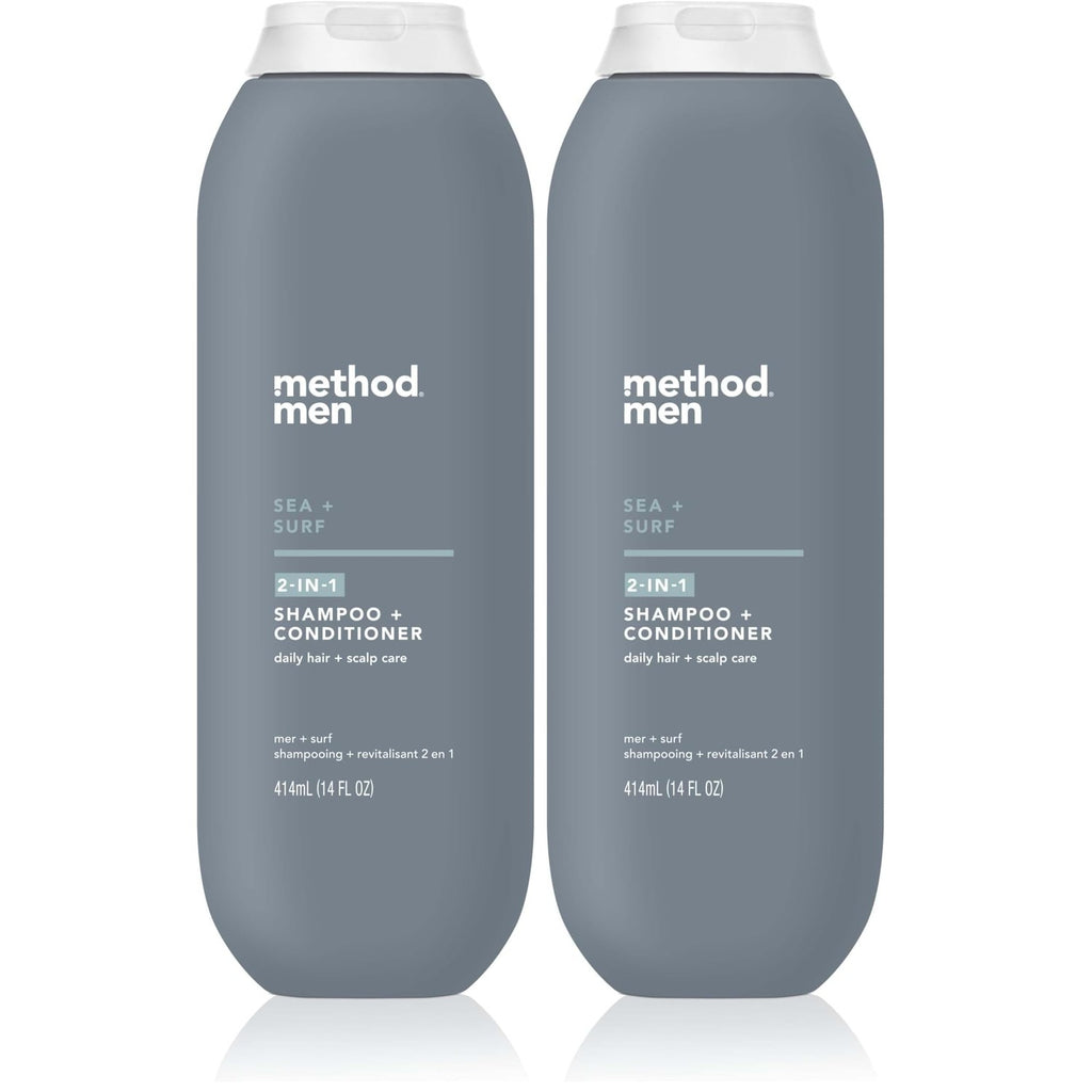 method men 2-in-1 Shampoo and Conditioner, Sea + Surf, 14 fl oz | Cleans and Conditions with Argan and Jojoba Oil - Made without Parabens