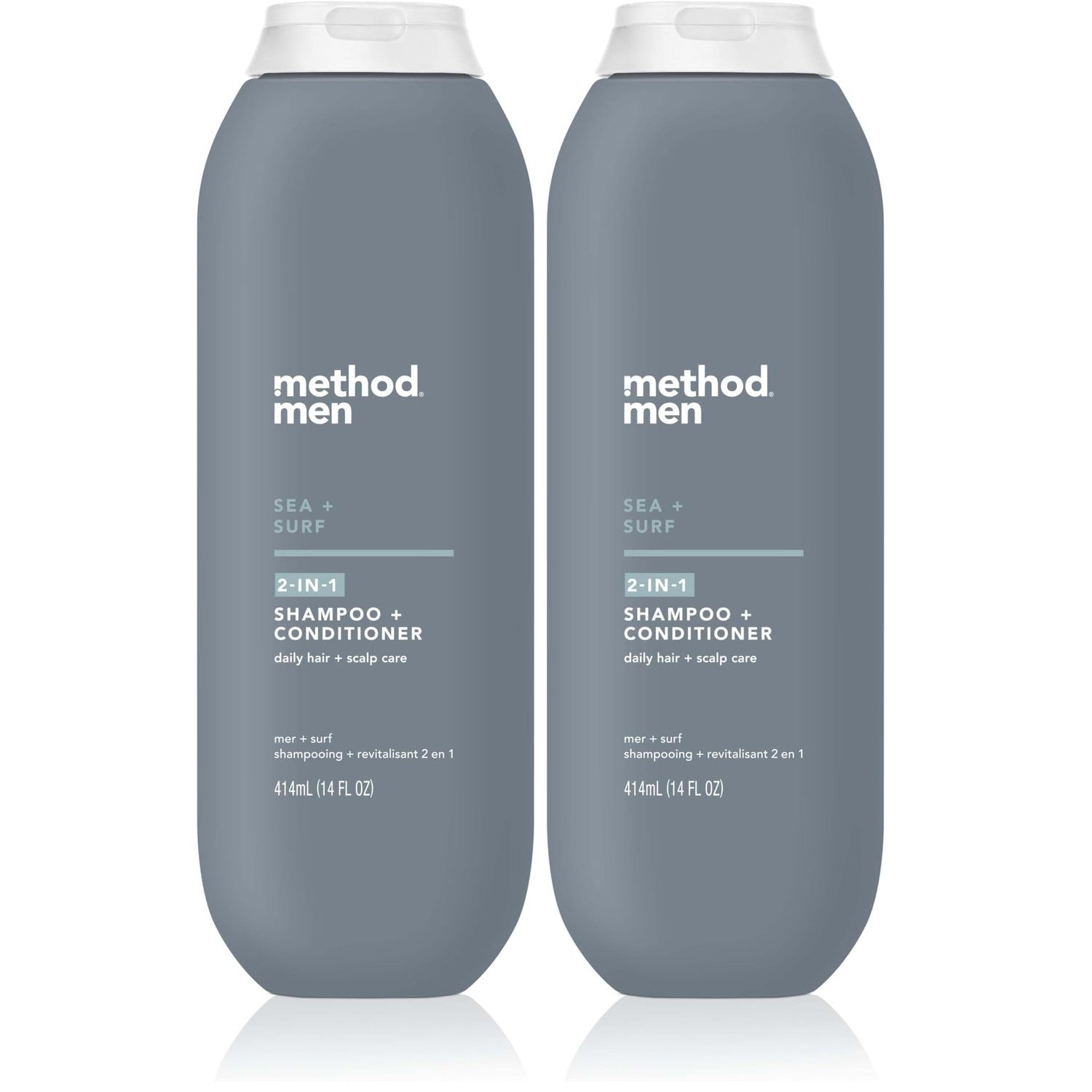 method men 2-in-1 Shampoo and Conditioner, Sea + Surf, 14 fl oz | Cleans and Conditions with Argan and Jojoba Oil - Made without Parabens