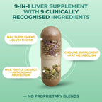 VITAL NUTRITIVE Milk Thistle Liver Support Supplement - Silymarin | 9-in-1 liver support formula with organic milk thistle (silymarin). Non-GMO, gluten-free. 30-day supply.