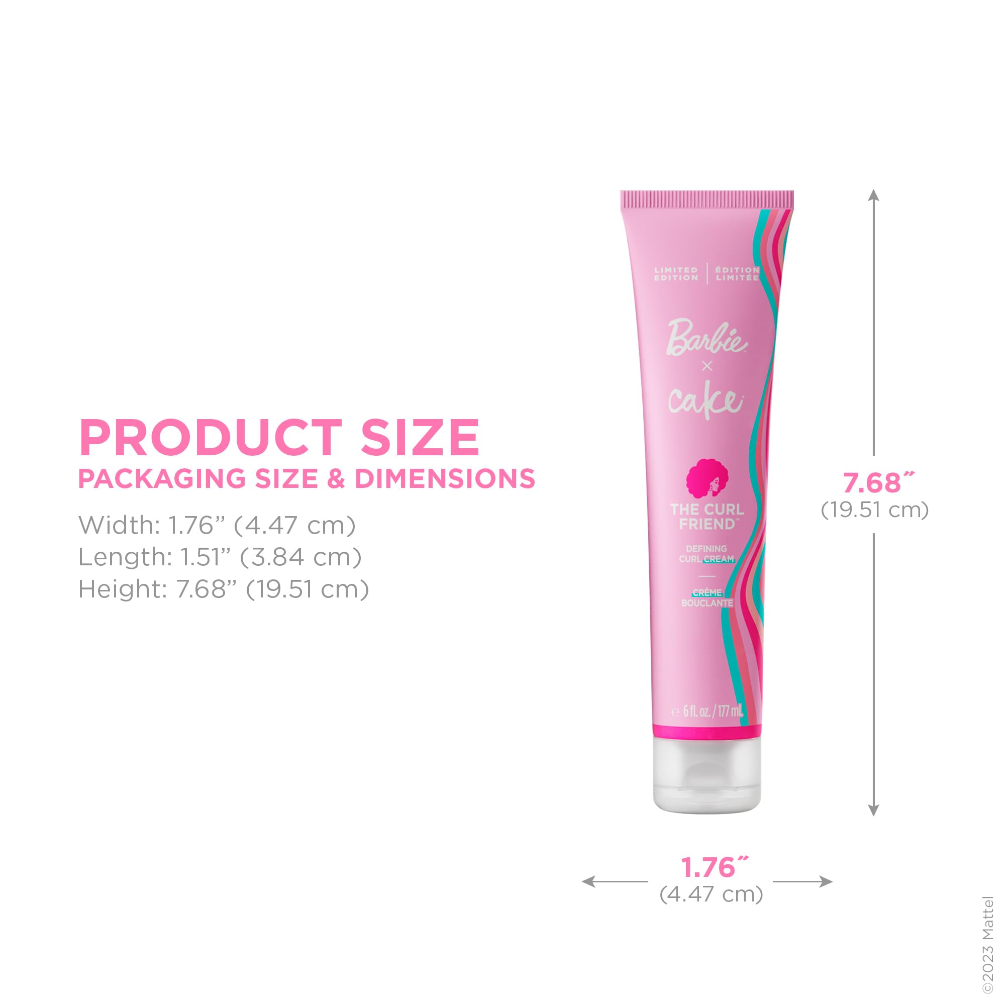 Cake Beauty x Barbie Curl Friend Defining Curl Cream - Bounce Curly Hair Styling Product & Anti Frizz Control Heat Protectant for Hair Detangler – Cruelty Free & Vegan