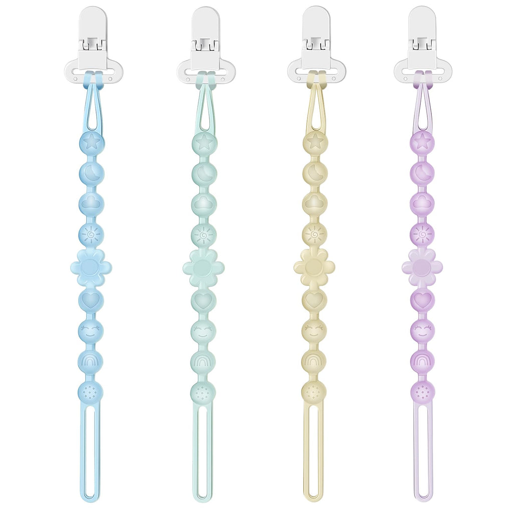 Silicone Baby Pacifier Clip Holder, One-Piece Beads, BPA Free