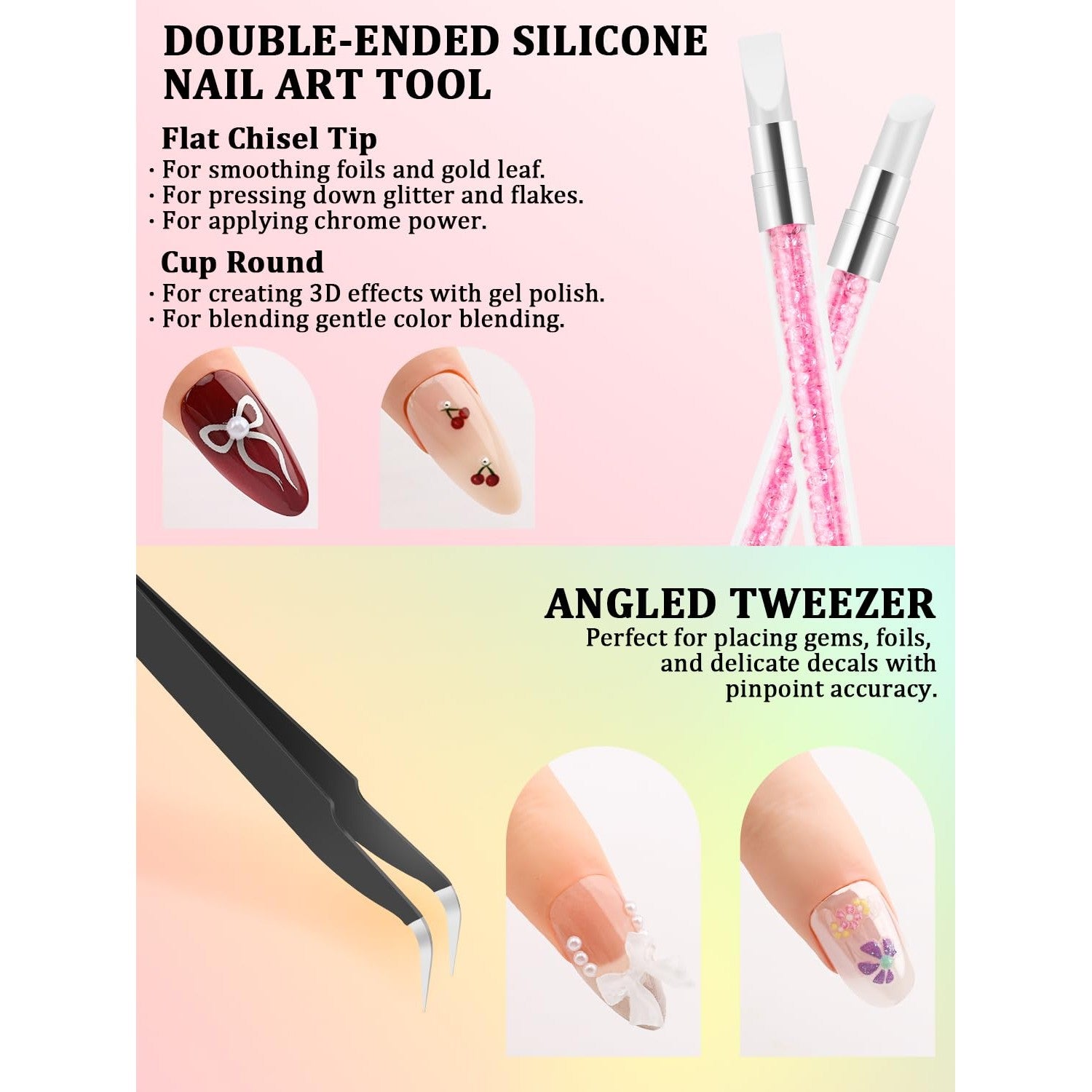 YOOVR 28-In-1 Nail Art Tools with Nail Stand Holder for Press on Painting | Nail Art Brushes, French Tip Liner Brushes, Dotting Tools, Must Have Design Tools Supplies for Nail Tech & Beginners (Pink)