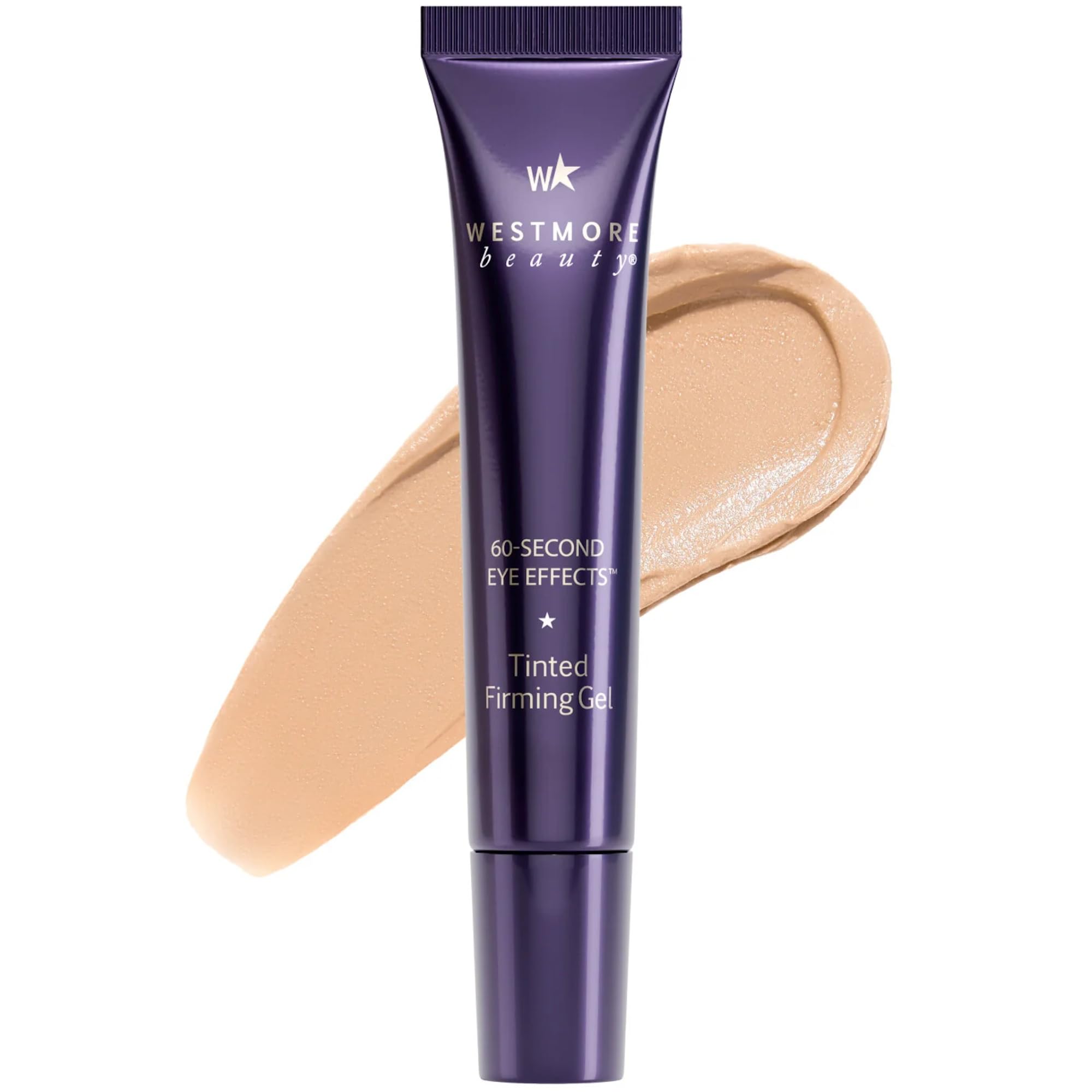 Westmore Beauty 60 Second Eye Effects & Fan - Light to Medium - 0.33 fl. oz | Tinted firming gel, under eye cream for puffiness and bags under eyes 0.33 fl. oz, Star Handheld Fan