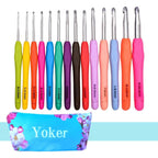Buy now YOKER 14 Sizes Crochet Hooks Set,2mm(B)-10mm(N) Ergonomic Crochet Needles with Case Soft Grip Handles Yarn for Arthritic Hands, Extra Long Crochet Needles Kit (14 Sizes Crochet Hooks Set) 14 Sizes Crochet Hooks Set at indiglob india