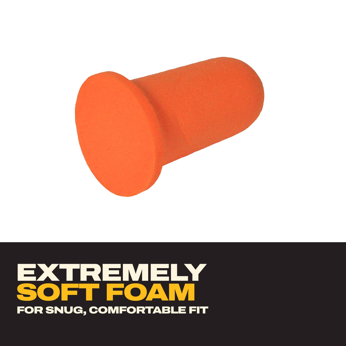DEWALT Bell Shaped Foam Earplugs NRR 33 - Made in USA - Resealable 50 Pack