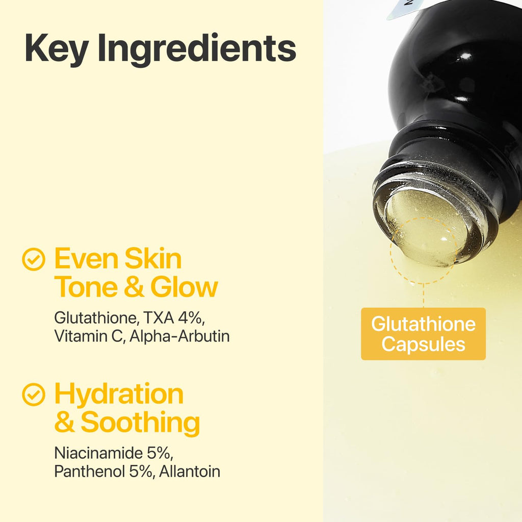numbuzin No.5 Vitamin Concentrated Serum, Dark Spot Care, Glutathione & Vitamin Serum, Korean Skincare, Tranexamic Acid 4%, Niacinamide 5%, for a Radiant-Looking Glow 1.01 fl oz