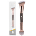 Buy now KINGMAS Foundation Makeup Brush, Double-ended Angled/Round Top Contour Brush for Beauty Blending Liquid Powder, Concealer Cream Cosmetics Blush Makeup Brush (Brown) Brown at indiglob india