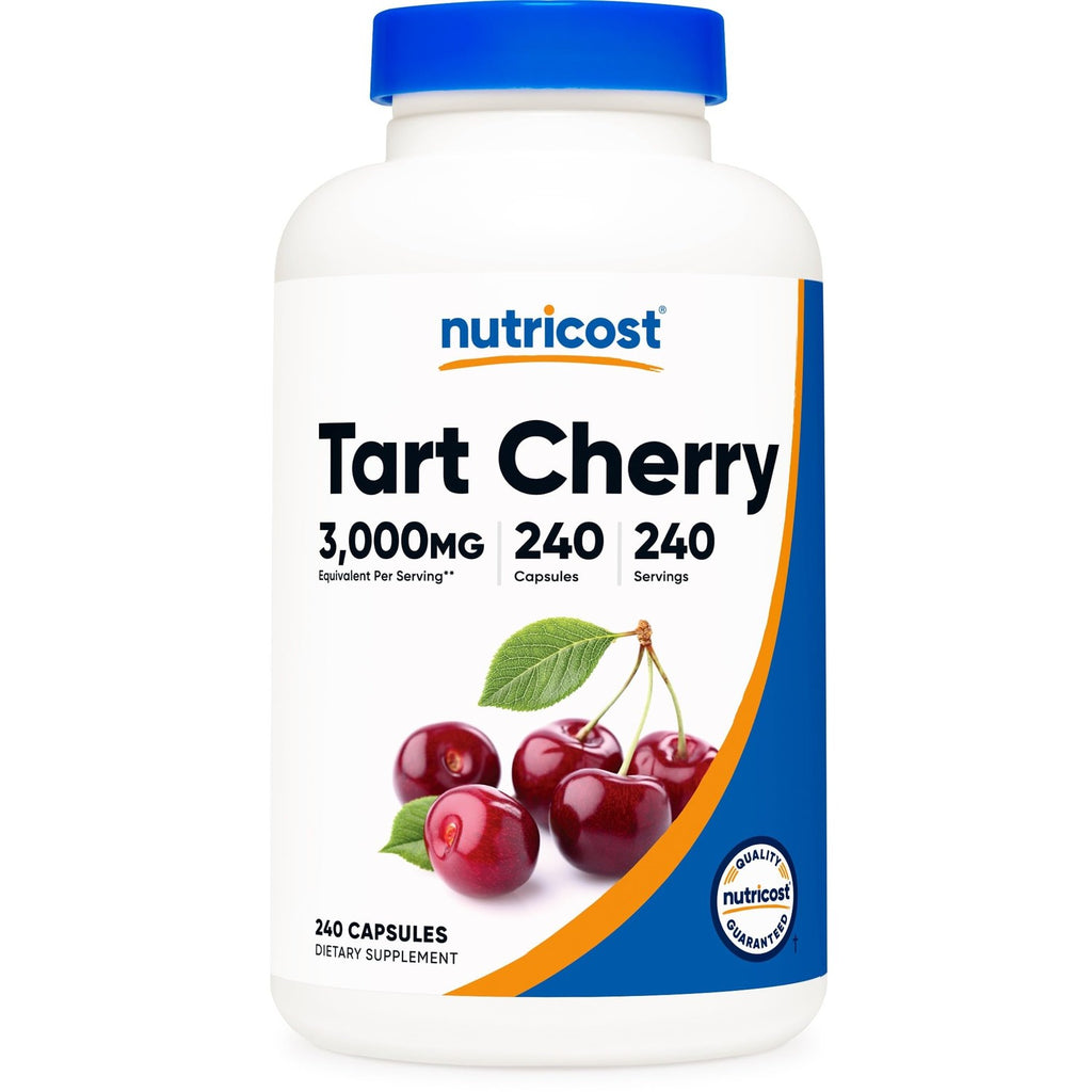Nutricost Tart Cherry Extract 240 Vegetarian Capsules, Gluten-Free | 240 Servings per Bottle, GMO-Free