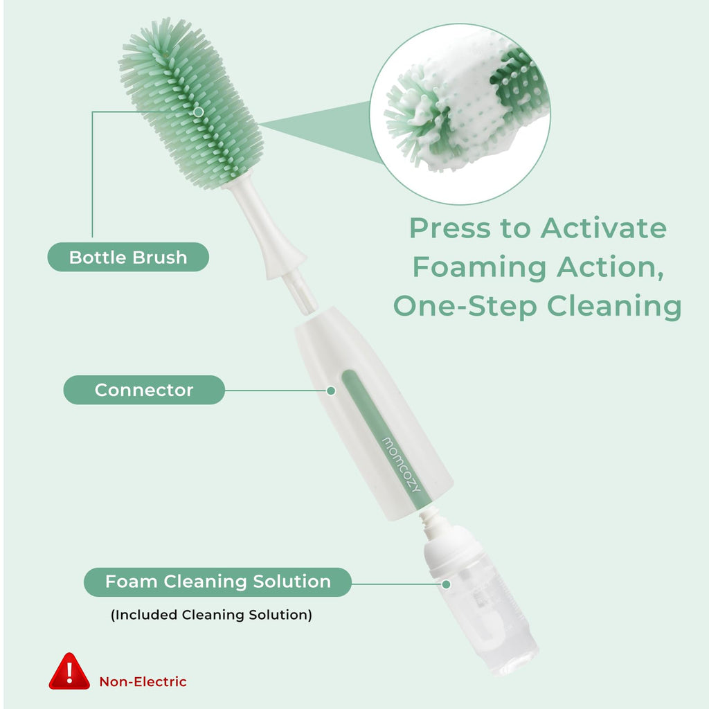 Momcozy Bottle Brush Kit Pro, Innovative Push-Press Deep Cleaning Baby Set