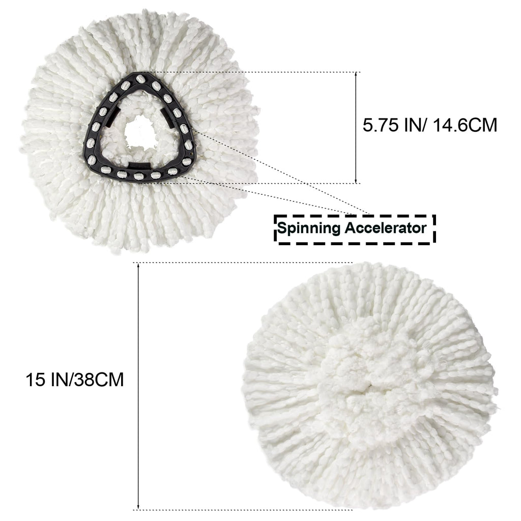 [3 Pack] Mop Replace Heads, Mop Refill Heads Replacements Compatible with O Cedar Spin Mop 1-Tank System- Easy to Replace, Microfiber, Machine Washable