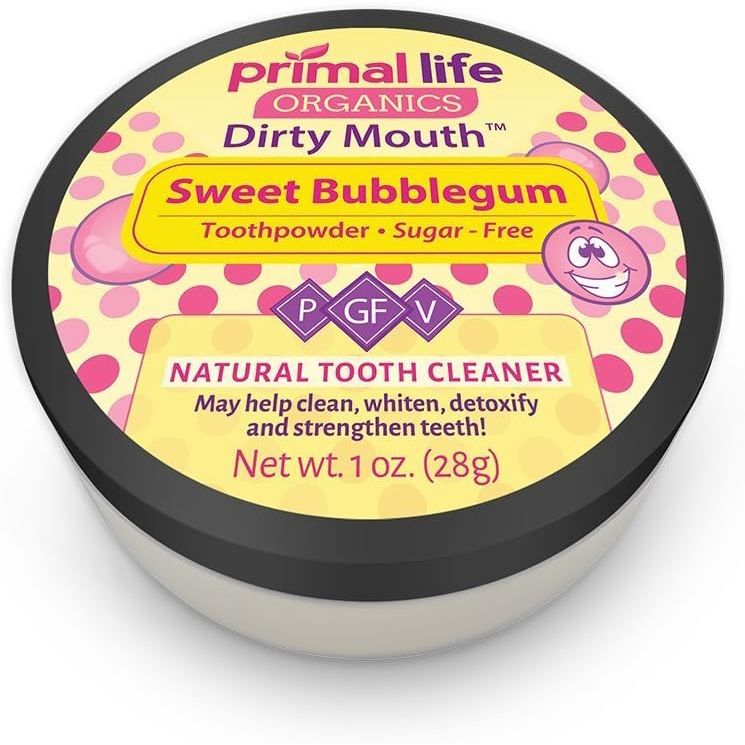 Buy now Primal Life Organics - Dirty Mouth Toothpowder, Tooth Cleaning Powder, Flavored Essential Oils with Natural Kaolin & Bentonite Clay, Good for 200+ Brushings, Paleo, Organic, Vegan (Peppermint, 1 oz) 1 Ounce (Pack of 1) Fruity Bubblegum at indiglob india