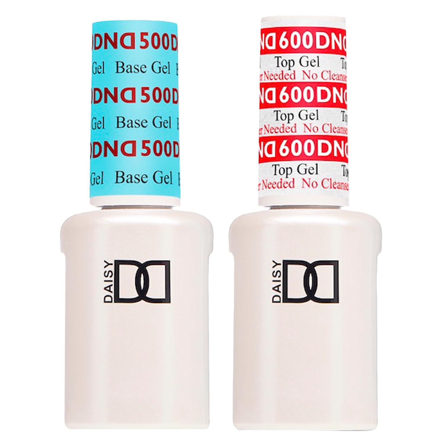 DND Base Gel & Top Gel No Cleanse Duo | Professional UV/LED Base Coat & No Cleanse Top Coat Set, Glossy Chip-Free Finish, Long Lasting Wear, Easy Soak Off Removal