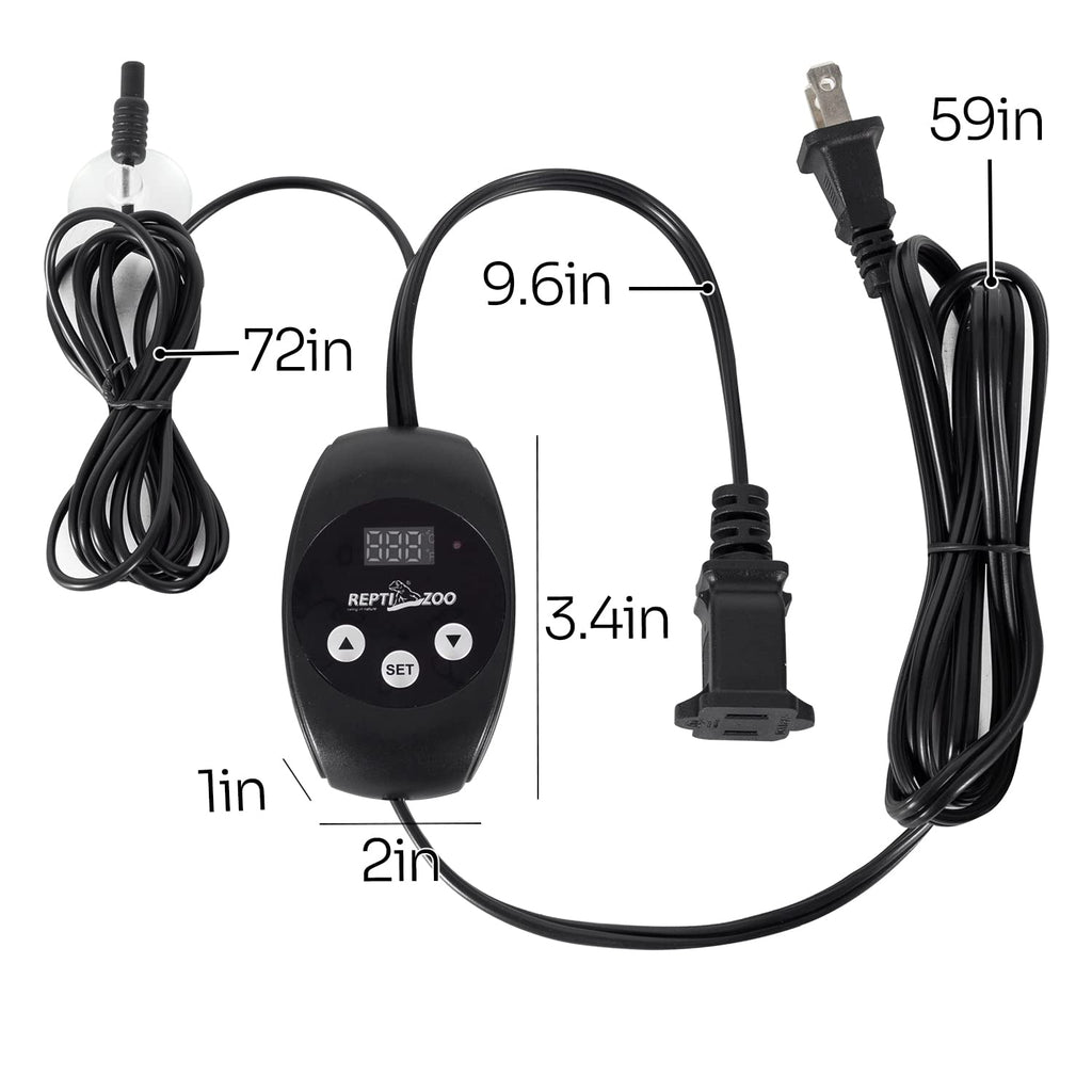 REPTIZOO Dimming Thermostat, PID Temperature Controller with Memory Function, Reptile Thermostat for Reptile Heat lamp, Specifically Designed for Light Heat Bulbs & Heaters