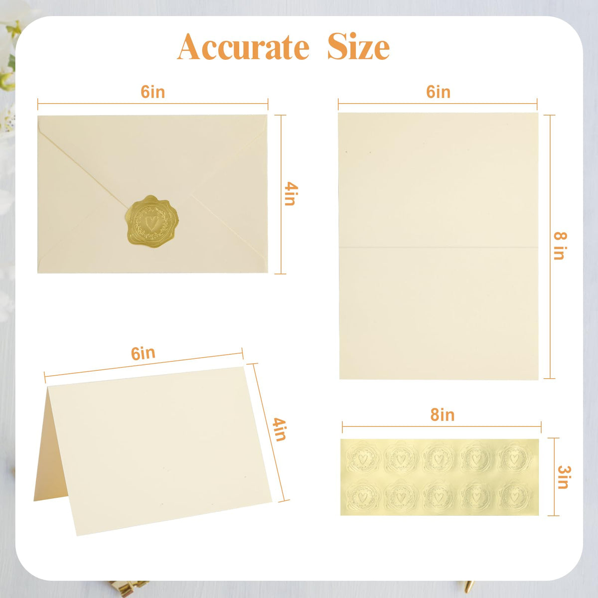 50 PACK Cream Blank Cards and Envelopes 4x6 Inch, Note Greeting Cards, Folded Ivory Cardstock and Envelopes Self Seal for Wedding, Invitations, DIY Greeting Cardstock, Thank You Cards & All Occasion