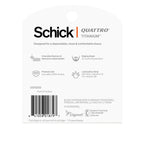 Schick Quattro Titanium 4-Blade Mens Razor Blades Refills, 8ct | Titanium-coated 4-blade razors for men, Smooth-gliding lubricating strip, Pivoting head contours face, Precision edging tool