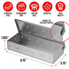 Kaluns Universal Stainless Steel Smoker Box, Gas or Charcoal Grill Smoke Box, Works with Wood Chips, add Delicious Smoked Flavor, Hinged Lid,Warp Free Grill Accessories