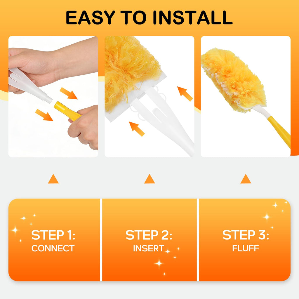 SetSail Heavy Duty Duster Refills for Swiffer Duster with 1 Handle，30 Count