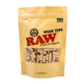 RAW Wide Natural Unrefined Pre-Rolled Tips | 180pc Bag
