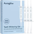 Buy now AuraGlow Teeth Whitening Gel Syringe Refill Pack, 44% Carbamide Peroxide, (3X) 5ml Syringes, 30 Treatments at indiglob india