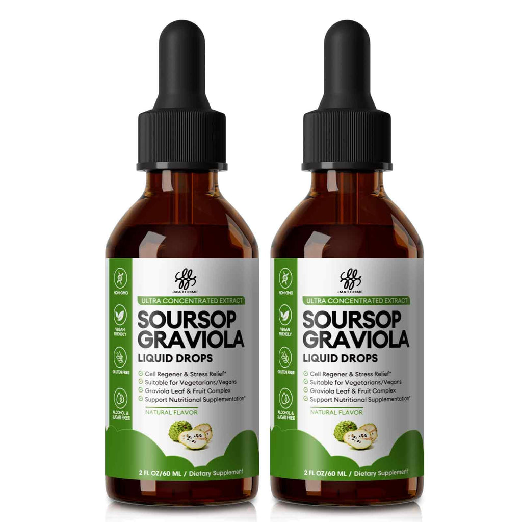 Soursop Graviola Liquid Drop for Cell Support & Regeneration, Immune System and Gut Health Support, Pure Soursop Bitters Liquid, High Absorption, Sugar/Gluten Free, Natural Flavor, 1 Fl Oz