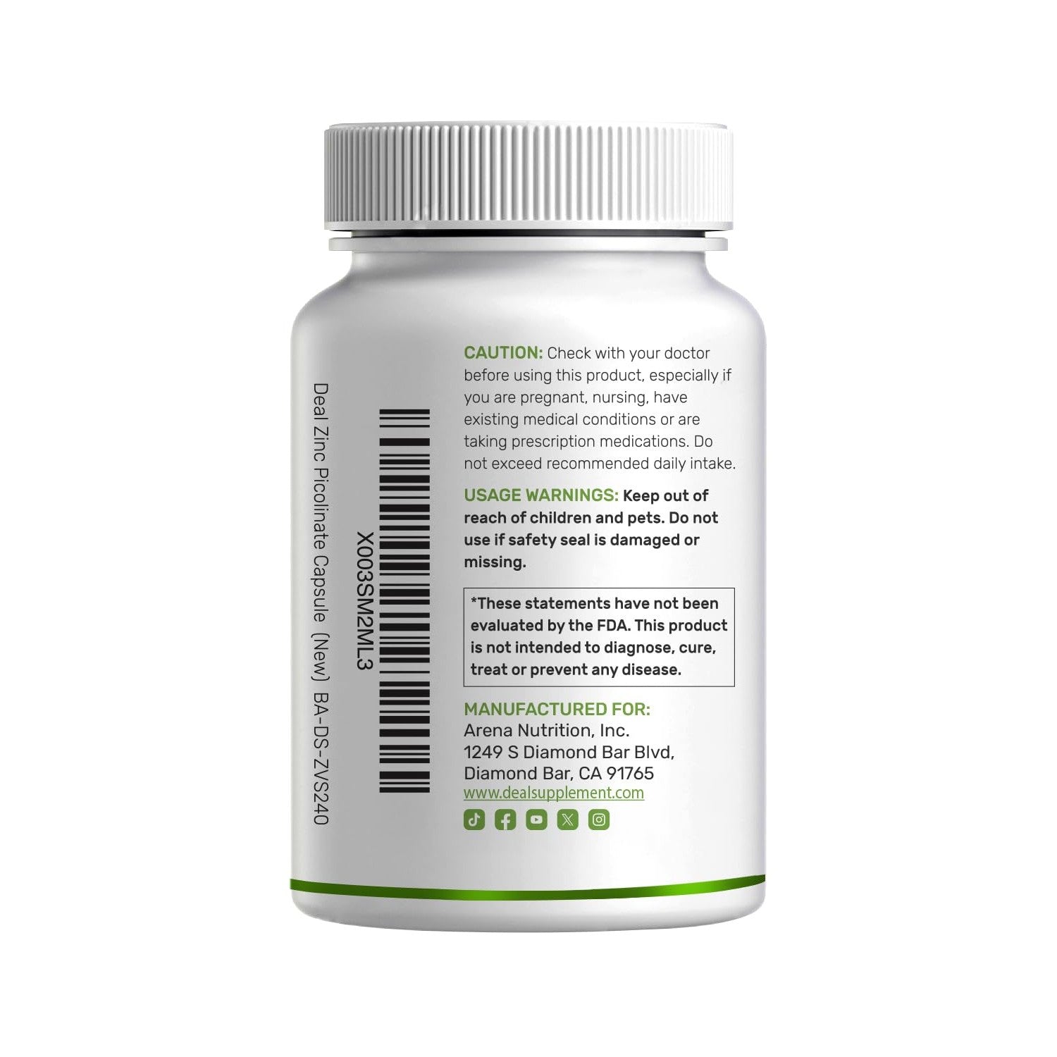 Zinc Picolinate 50mg with Copper & Selenium, 240 Capsules | 3-in-1 High Absorption Mineral Complex | Chelated Zinc Supplement for Immune Support* | 8 Month Supply