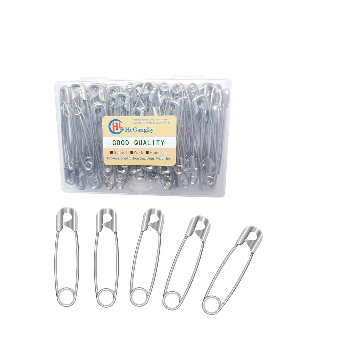 80Pcs Large Safety Pins, 2.2"(55mm) Stainless Steel Safety Pins