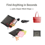 Buy now Patu Zipper Mesh Bags, Size M / A6, 5 Pieces, Beauty Makeup Cosmetic Accessories Organizer, Travel Toiletry Kit Set Storage Pouch, Black at indiglob india