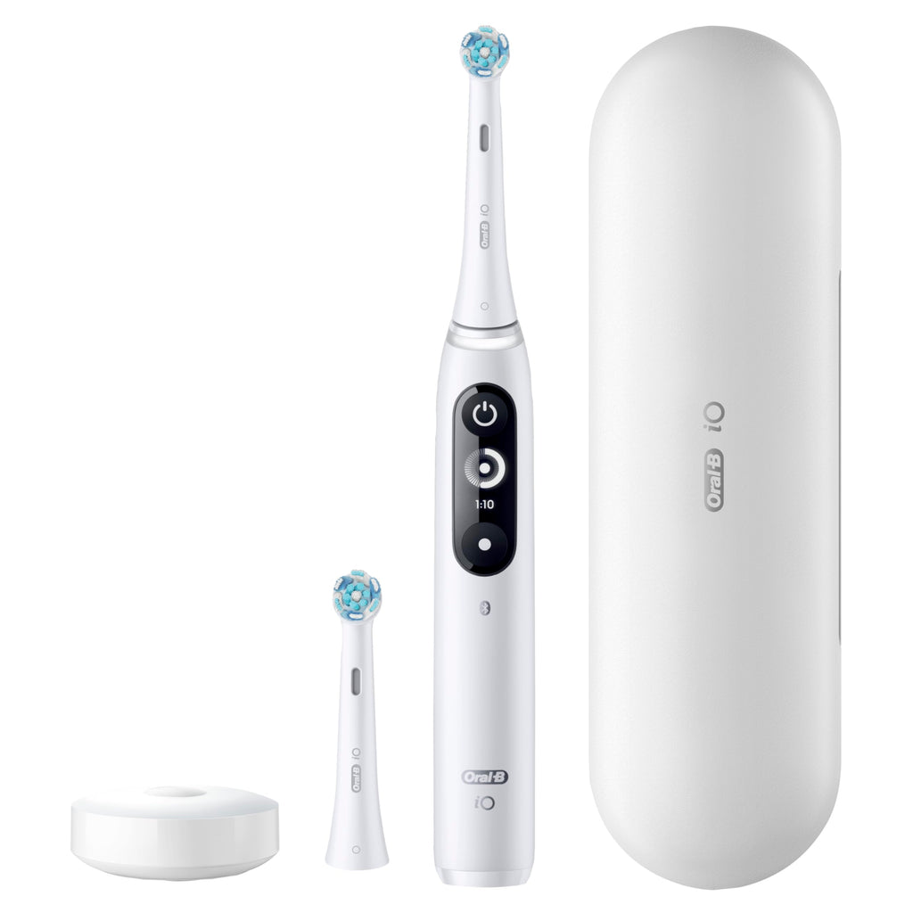 Buy now Oral-B iO Deep Clean + Protect Rechargeable Electric Toothbrush, White, iO Series 7, 2 Replacement Brush Heads, Charging Travel Case at indiglob india