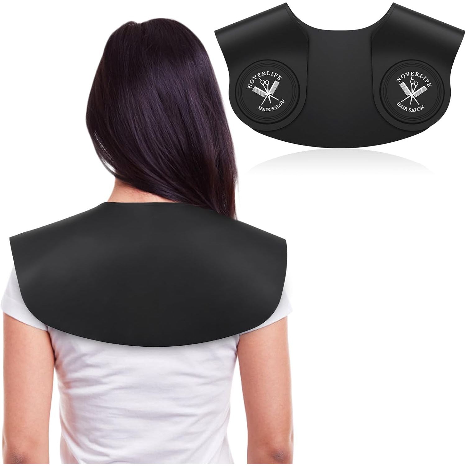 Buy now Noverlife Hair Cutting Collar, Waterproof Silicone Hair Dye Collar, Barber Hair Cutting Pad Haircut Neck Wrap for Salon Black - Short at indiglob india