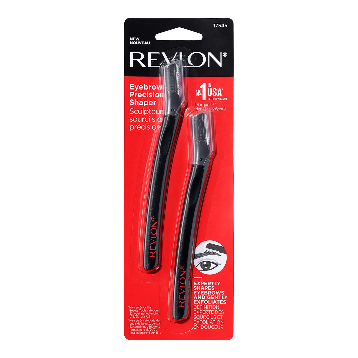 Buy now Revlon Eyebrow Precision Shaper, Eye Brow Razor, Hair Remover Blade, Reusable, Made with Japanese Stainless Steel (Pack of 2) at indiglob india