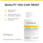 Integrative Therapeutics Buffered Vitamin C 1,000 mg - Easy, Daily Immune Support with Magnesium & Calcium* - Antioxidant Support for Healthy Skin & Connective Tissues* - 60 Vegan Capsules, 1