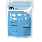 Micro Ingredients Supreme Omega-3 Fish Oil w/Ultra High EPA & DHA, Burpless Softgels | rTG Omega-3 with Vitamin D3 | Wild-Caught Cold Deep-Sea Fish | Lemon Flavor, Easy to Swallow, 60ct