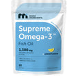 Micro Ingredients Supreme Omega-3 Fish Oil w/Ultra High EPA & DHA, Burpless Softgels | rTG Omega-3 with Vitamin D3 | Wild-Caught Cold Deep-Sea Fish | Lemon Flavor, Easy to Swallow, 60ct