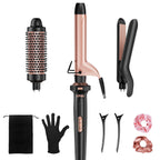 Ufree 3-in-1 Curling Iron Wand Set, Thermal Brush Hair, Straightener